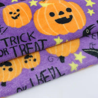 Tissu flanelle imprimé citrouilles Halloween au mètre