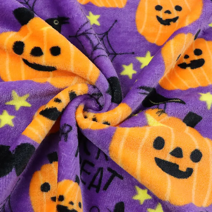 Tissu flanelle imprimé citrouilles Halloween au mètre