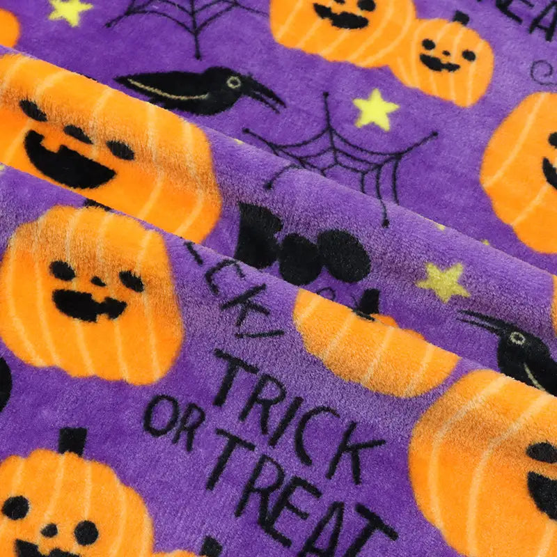 Tissu flanelle imprimé citrouilles Halloween au mètre