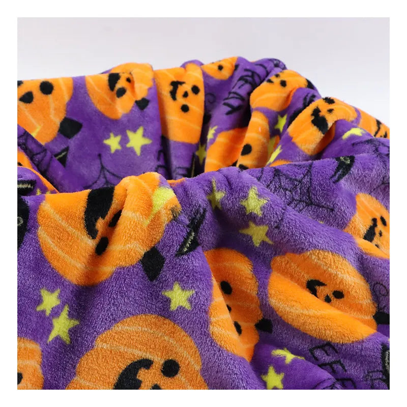 Tissu flanelle imprimé citrouilles Halloween au mètre