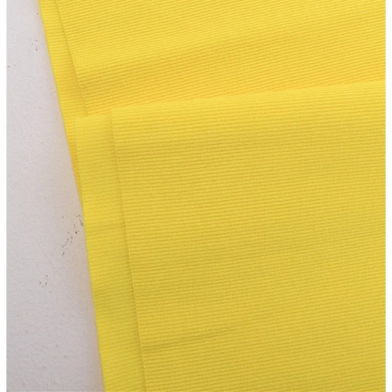 Tissu côtelé uni en coton au mètre | Maille côtelée extensible 2x2