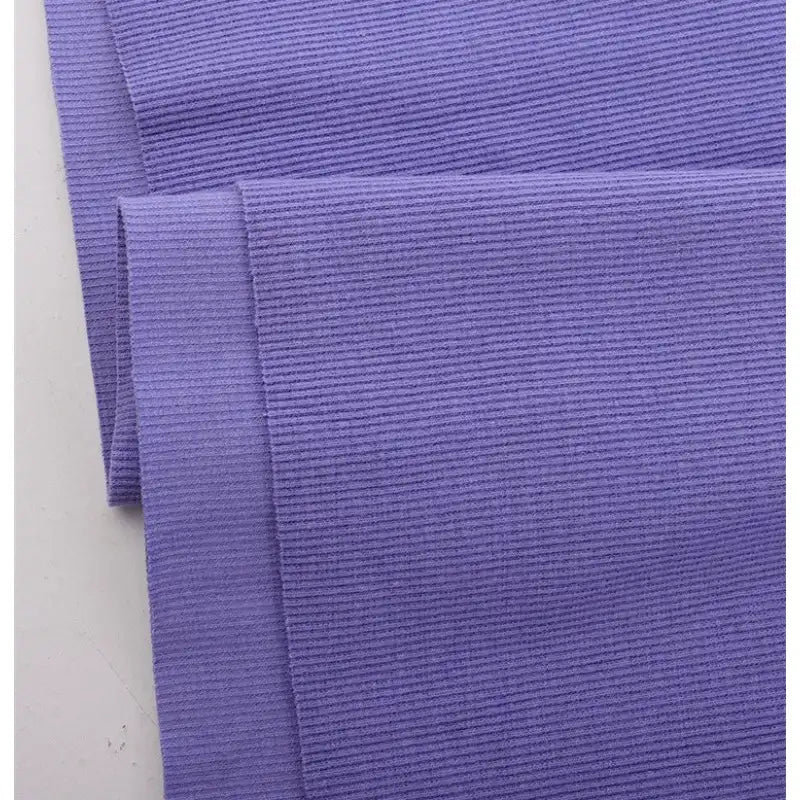 Tissu côtelé uni en coton au mètre | Maille côtelée extensible 2x2