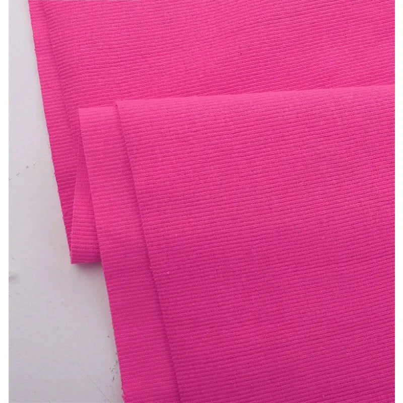 Tissu côtelé uni en coton au mètre | Maille côtelée extensible 2x2