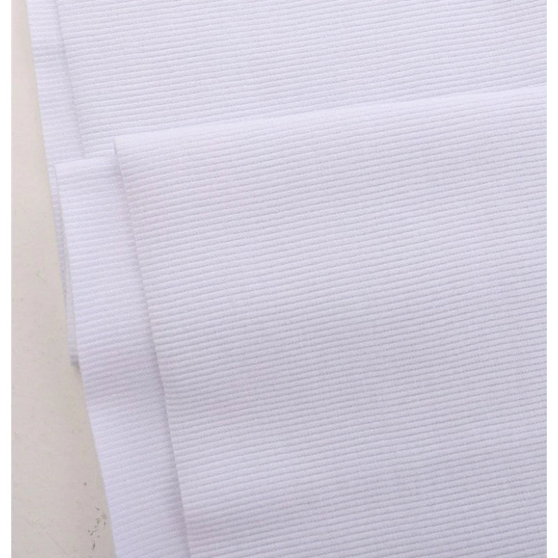 Tissu côtelé uni en coton au mètre | Maille côtelée extensible 2x2