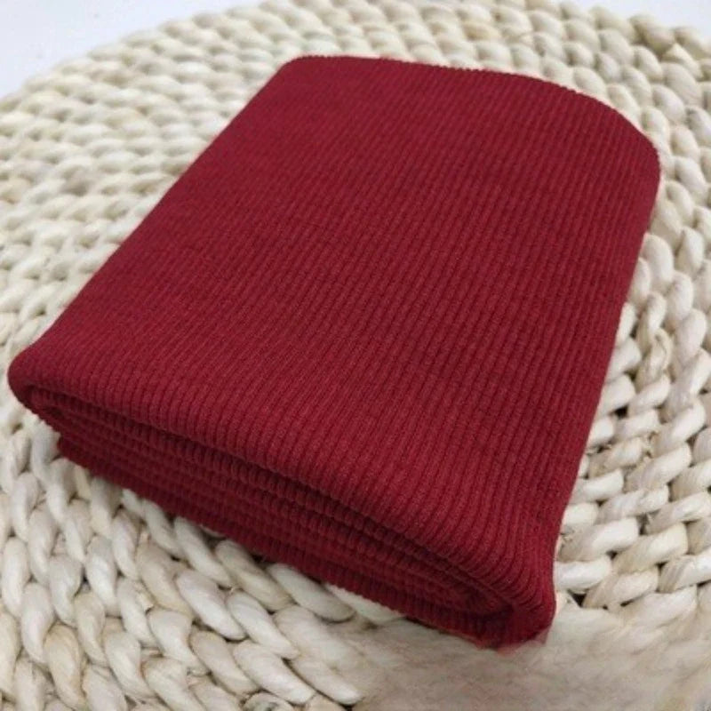 Tissu côtelé uni en coton au mètre | Maille côtelée extensible 2x2