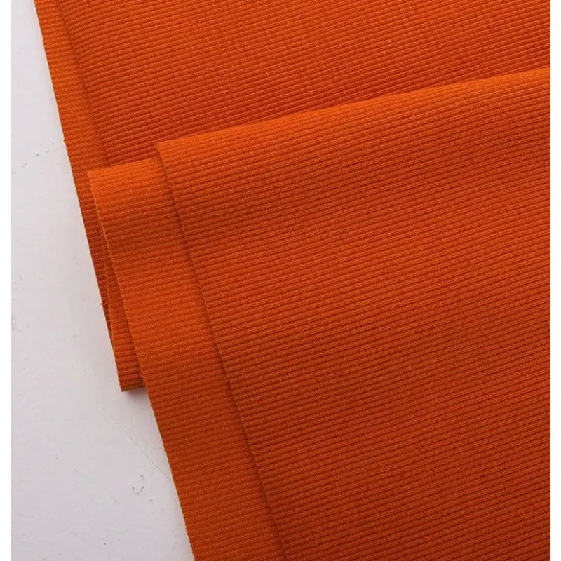 Tissu côtelé uni en coton au mètre | Maille côtelée extensible 2x2