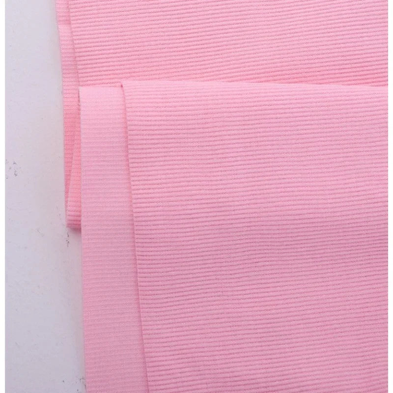 Tissu côtelé uni en coton au mètre | Maille côtelée extensible 2x2