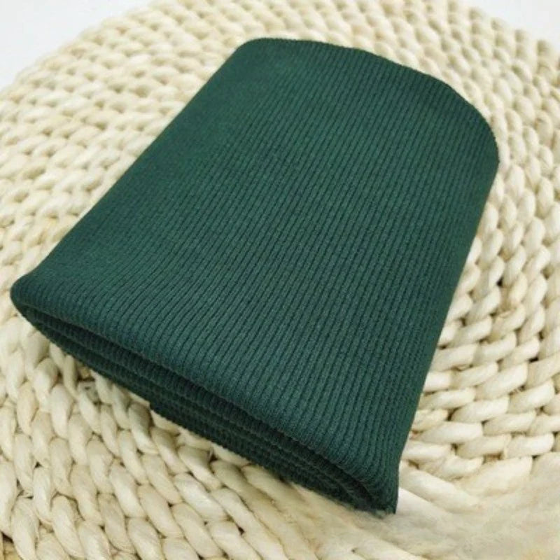 Tissu côtelé uni en coton au mètre | Maille côtelée extensible 2x2