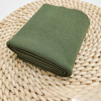 Tissu côtelé uni en coton au mètre | Maille côtelée extensible 2x2