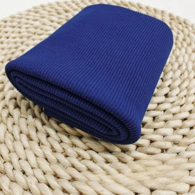 Tissu côtelé uni en coton au mètre | Maille côtelée extensible 2x2