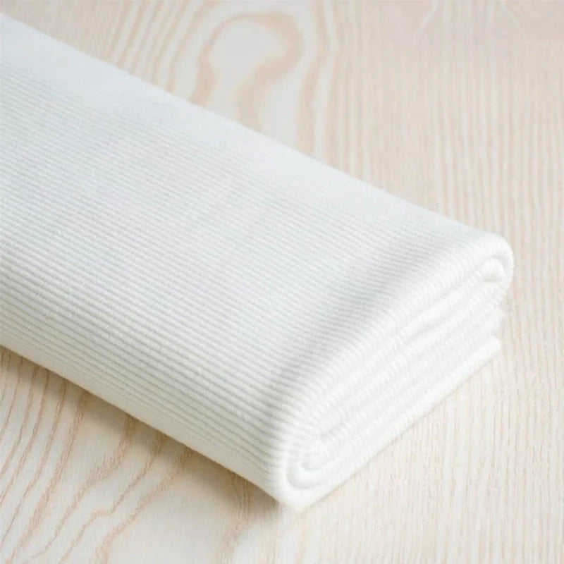 Tissu côtelé uni en coton au mètre | Maille côtelée extensible 2x2