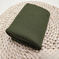 Tissu côtelé uni en coton au mètre | Maille côtelée extensible 2x2