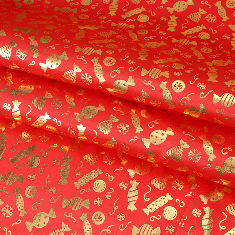 Tissu de Noël en satin au mètre