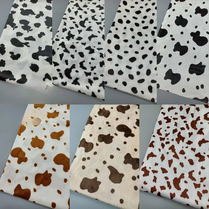 Minky motif vache doux au mètre