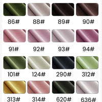 Tableau présentant des échantillons de Jersey modal uni au mètre de Longan Craft France dans des couleurs assorties, chacun avec un code unique comme 86#, 88#, 89# et 90#, organisés en quatre rangées - idéal pour la lingerie de nuit et les textiles respirants.