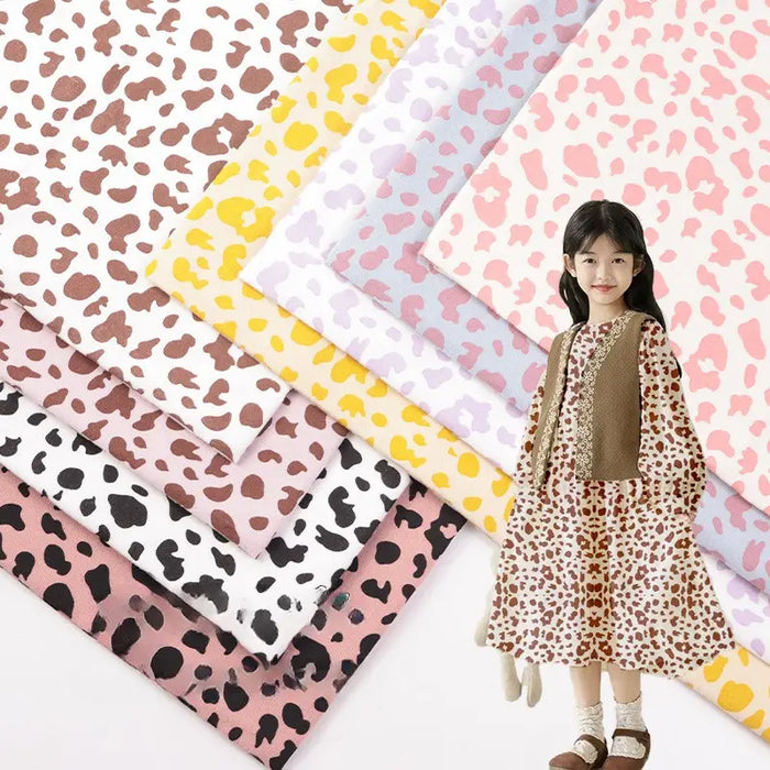 Tissu en coton imprimé motif vache au mètre