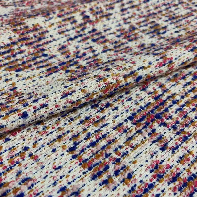 Tissu tweed bouclé rayé au mètre