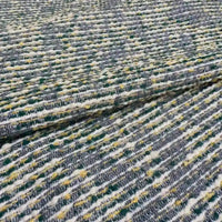 Tissu tweed bouclé rayé au mètre