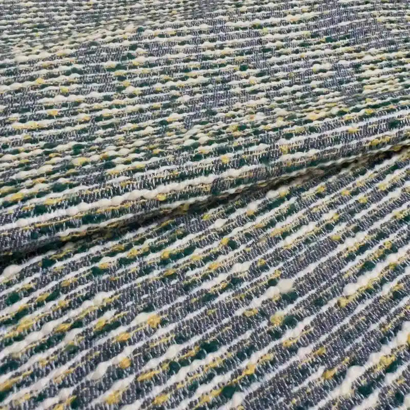 Tissu tweed bouclé rayé au mètre