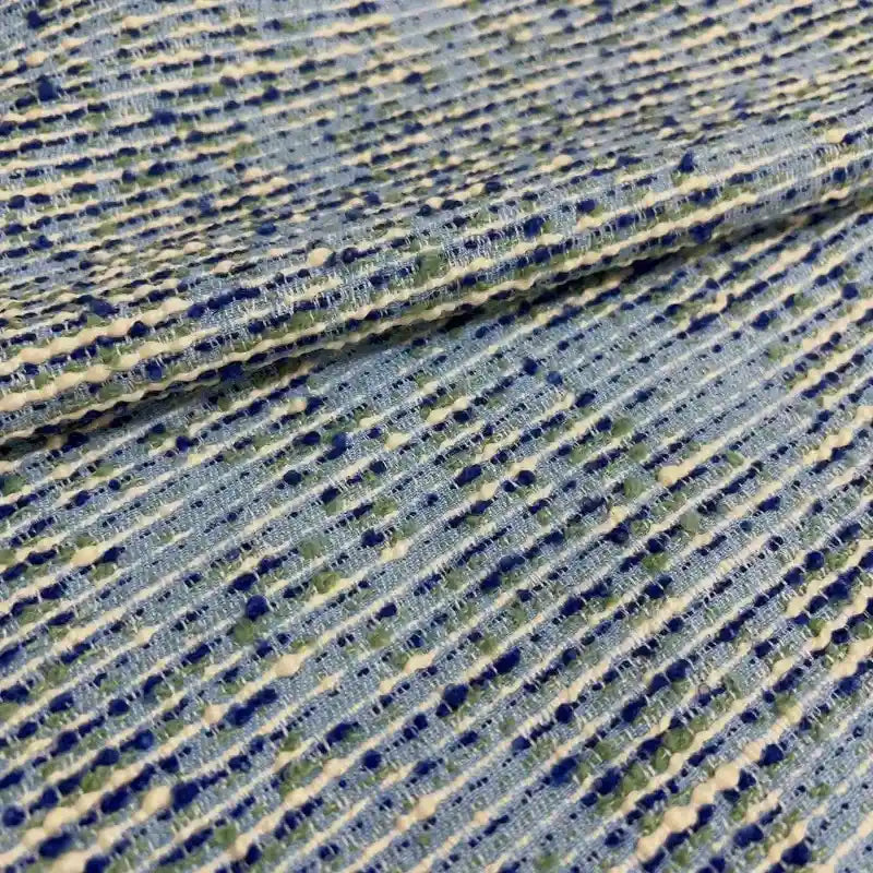 Tissu tweed bouclé rayé au mètre