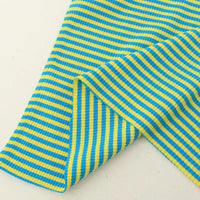 Tissu maille côtelée rayée en coton au mètre