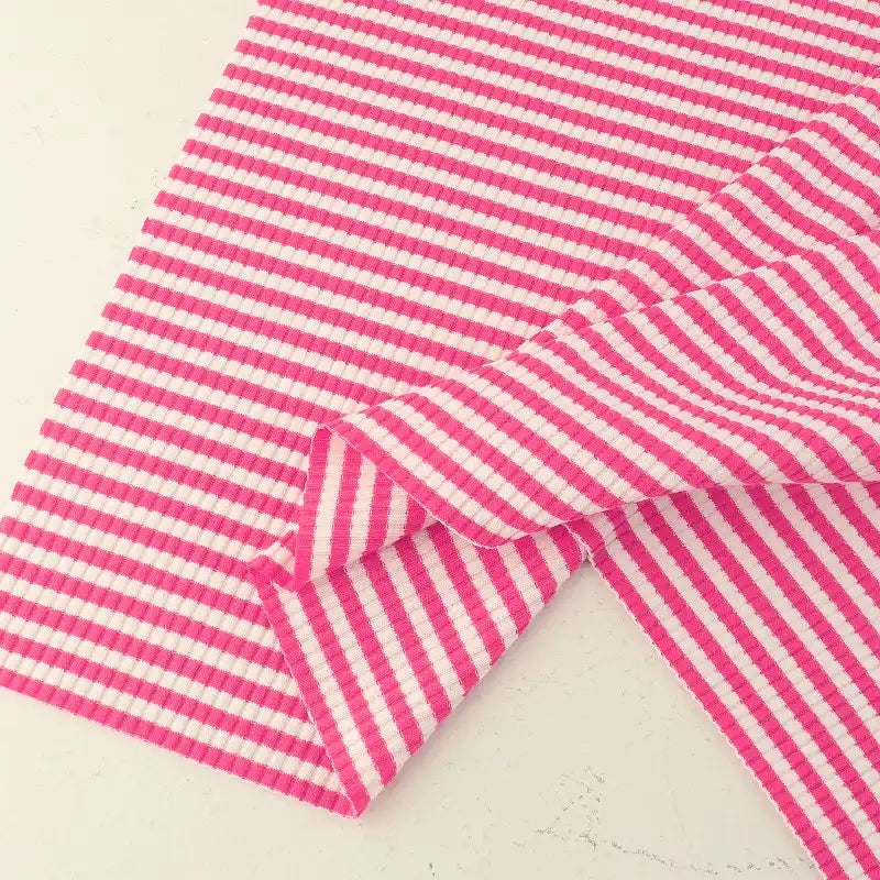 Tissu maille côtelée rayée en coton au mètre