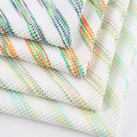 Tissu maille gaufrée rayée au mètre