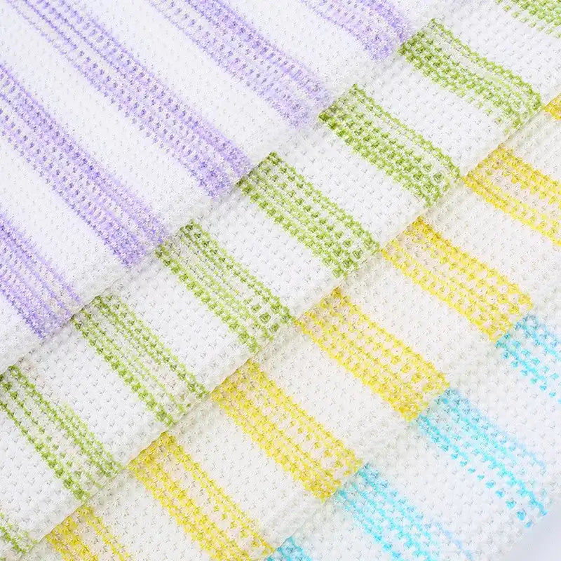 Tissu maille gaufrée rayée au mètre