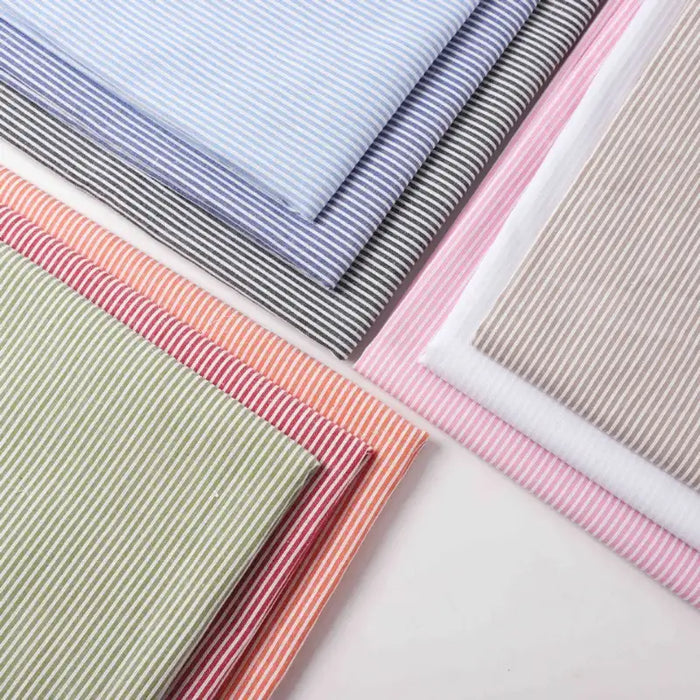 Tissu chambray à rayures au mètre