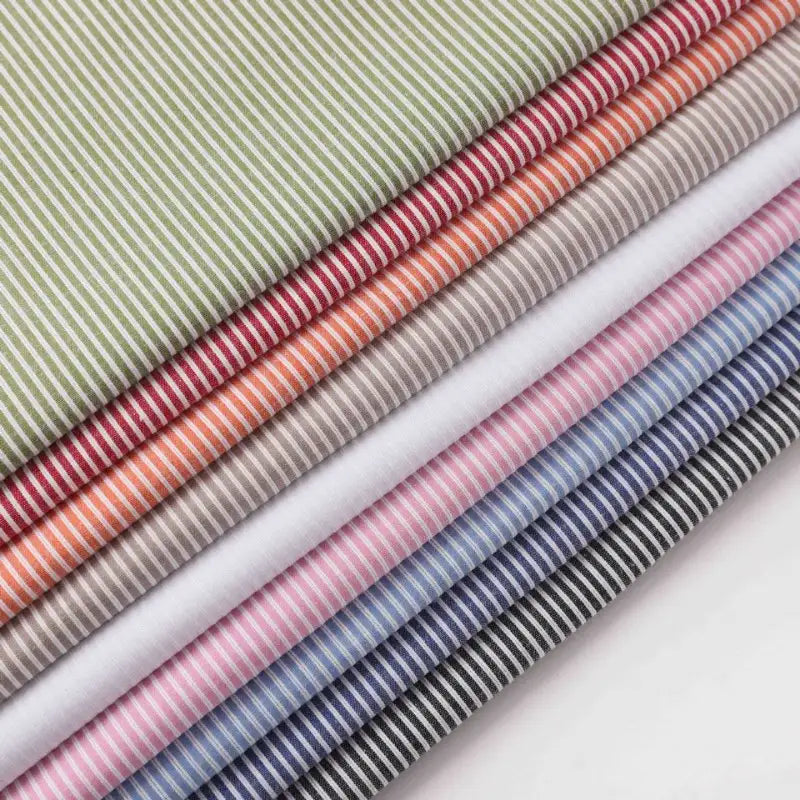 Tissu chambray à rayures au mètre