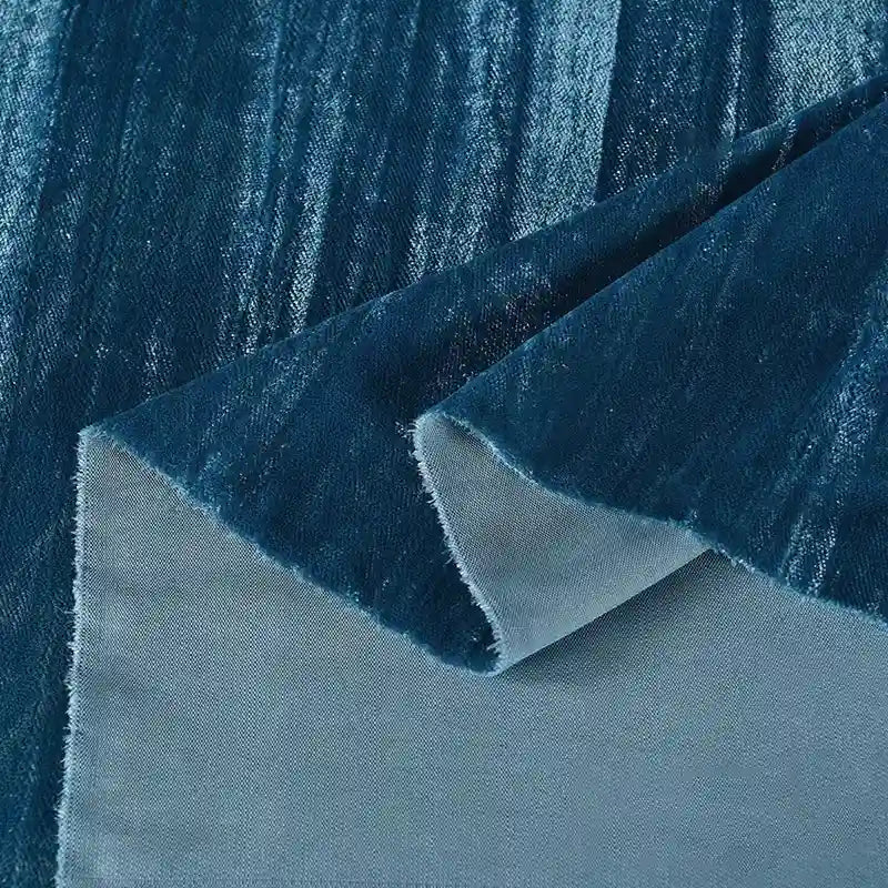 Tissu en velours froissé plissé au mètre