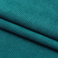 Gros plan sur le tissu velours côtelé épais 8 côtes de Longan Craft France, montrant la texture douce du polyester côtelé et les plis nets - idéal pour l'ameublement et la décoration intérieure.