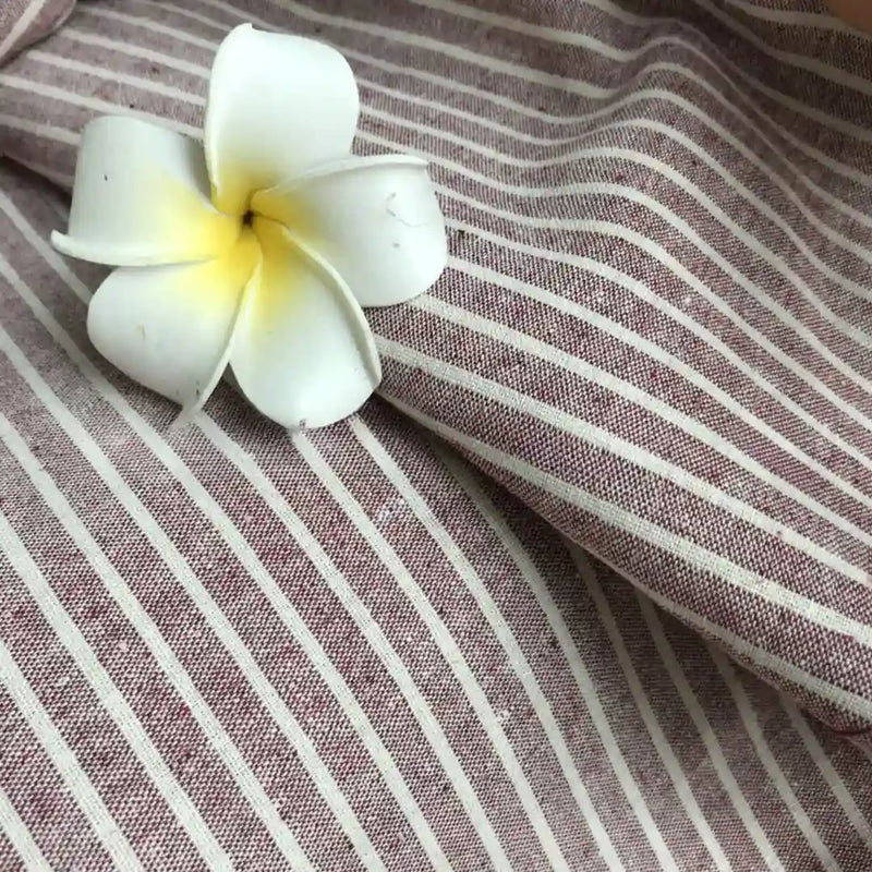 Tissu en lin rayé fin au mètre