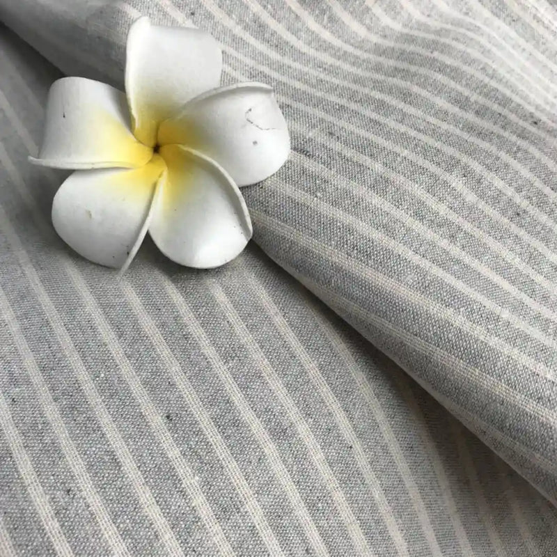 Tissu en lin rayé fin au mètre