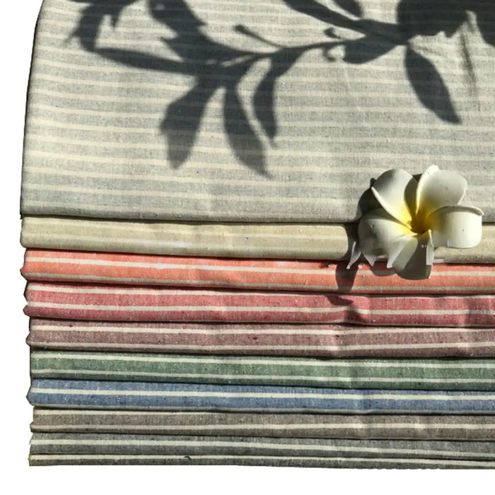 Tissu en lin rayé fin au mètre