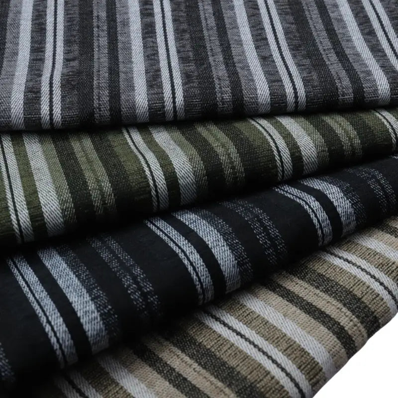 Tissu chenille à rayures verticales au mètre