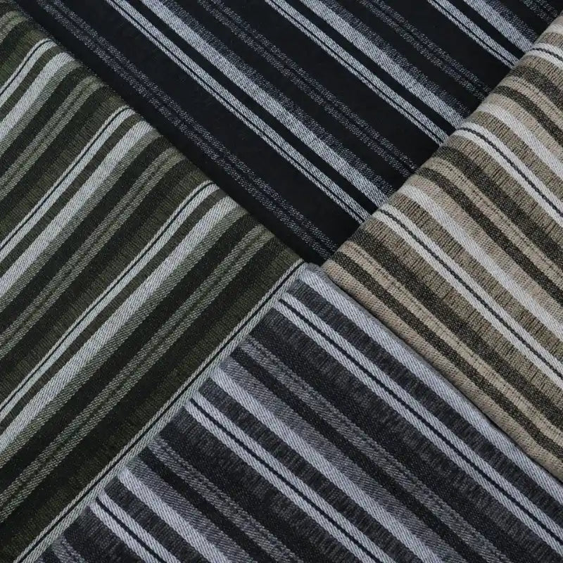 Tissu chenille à rayures verticales au mètre