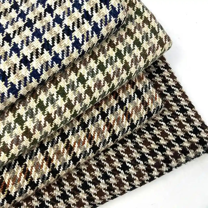 Tissu en tweed pied‑de‑poule vintage au mètre