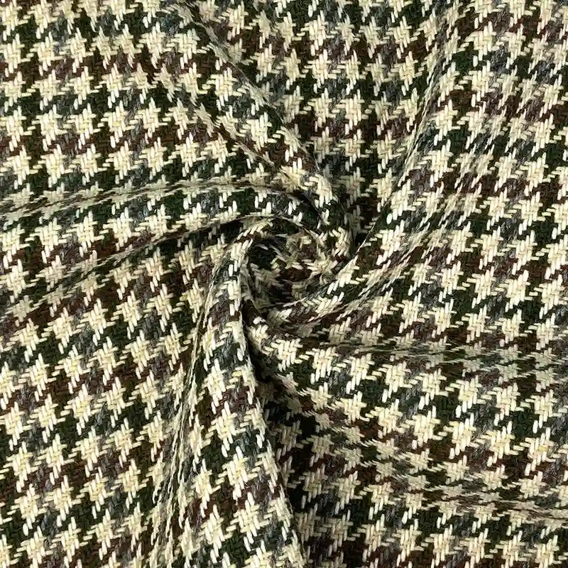Tissu en tweed pied‑de‑poule vintage au mètre