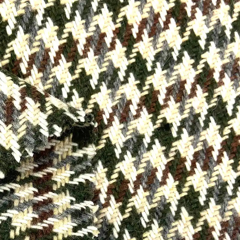 Tissu en tweed pied‑de‑poule vintage au mètre