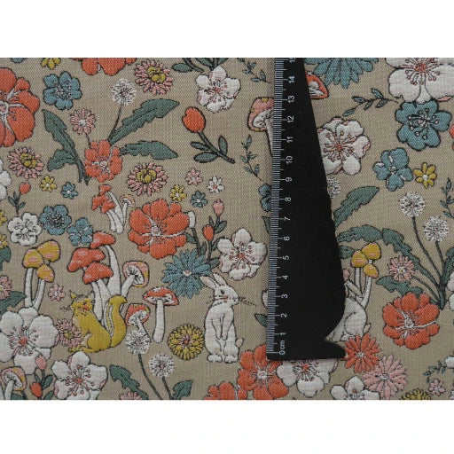 Tissu brocart champignon vintage au mètre 