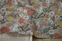 Tissu brocart champignon vintage au mètre 