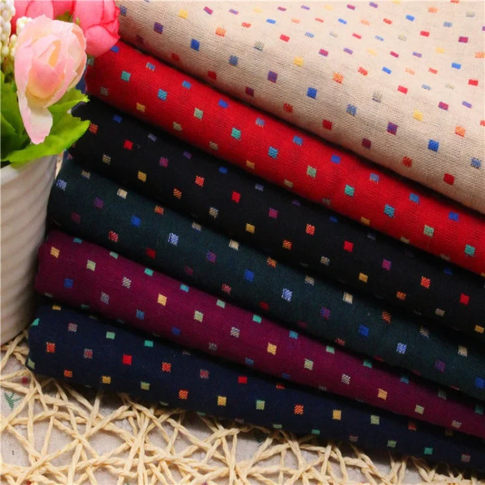 Tissu chambray vintage à pois au mètre