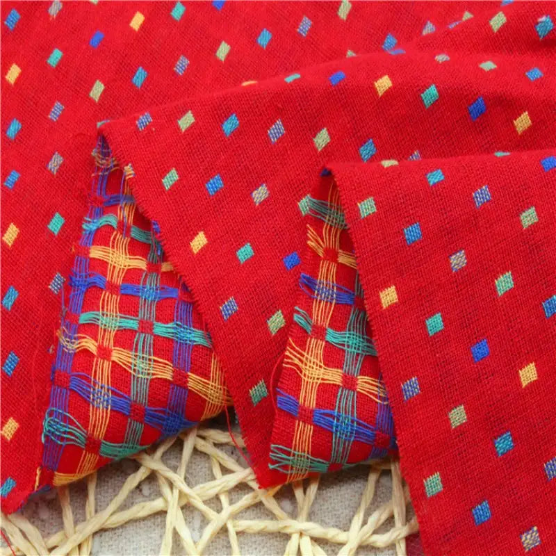 Tissu chambray vintage à pois au mètre