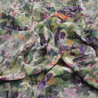 Mousseline imprimée motif floral aquarelle au mètre
