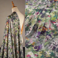 Mousseline imprimée motif floral aquarelle au mètre