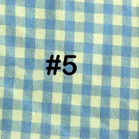 A flanelle de coton à carreaux colorés de Longon Craft France, idéale pour l'automne. 100% coton, parfaite pour pyjamas, manteaux ou chemises-avec broderie noire "#5" au centre pour une touche classique.