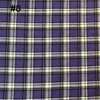 Flanelle de coton à carreaux colorés par Longon Craft France (#8). Tissu 100 % coton idéal pour manteaux, chemises, pyjamas et couture d'automne. Motif à lignes blanches et noires sur fond violet. Vendu au mètre.