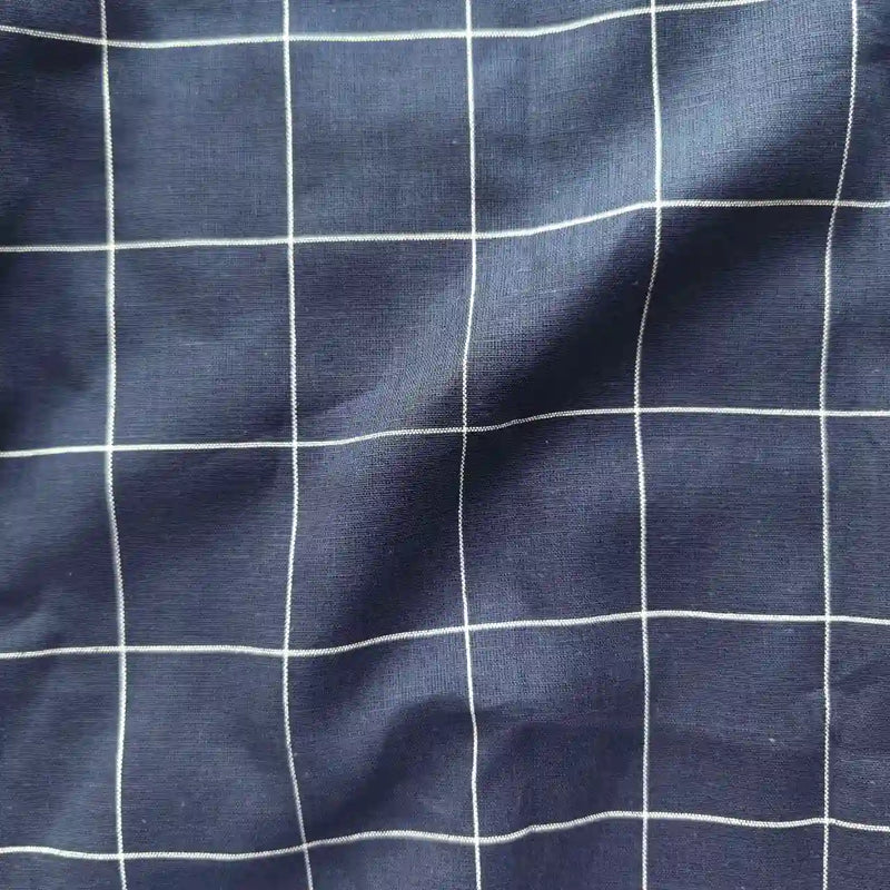 Tissu coton-lin à carreaux au mètre
