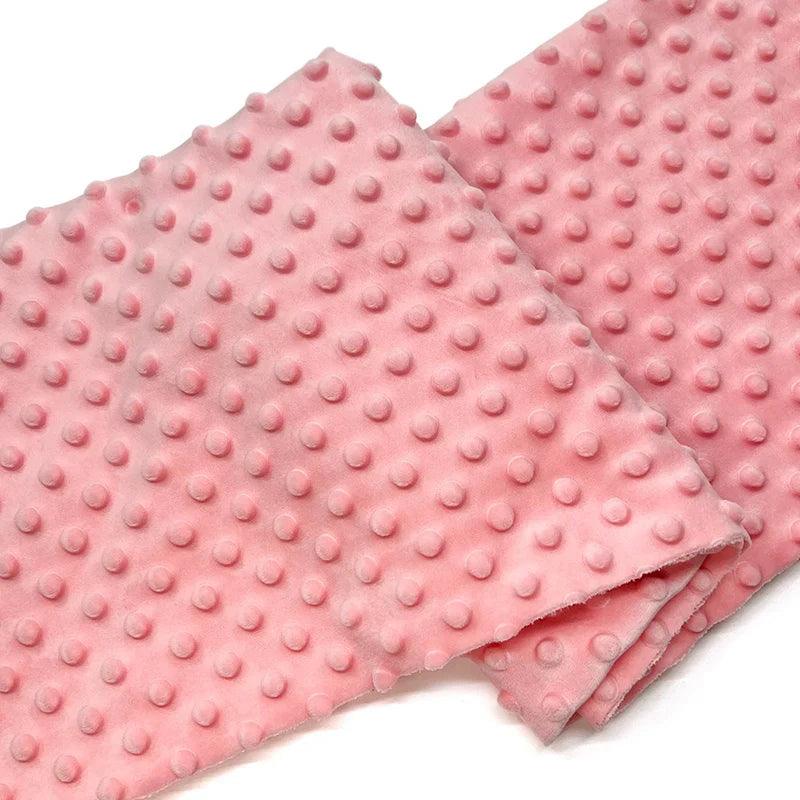 Tissu minky 3D à pois multicolore au mètre